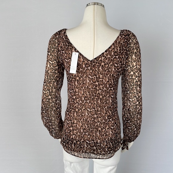 NWT WHBM Leopard Reversible Blouse Size 0 - Picture 6 of 16